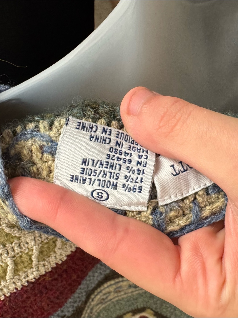 Vintage Hand Knit Wool Silk Linen Blend Intricate Beaded Robert Scott Cardigan - Picture 10 of 10